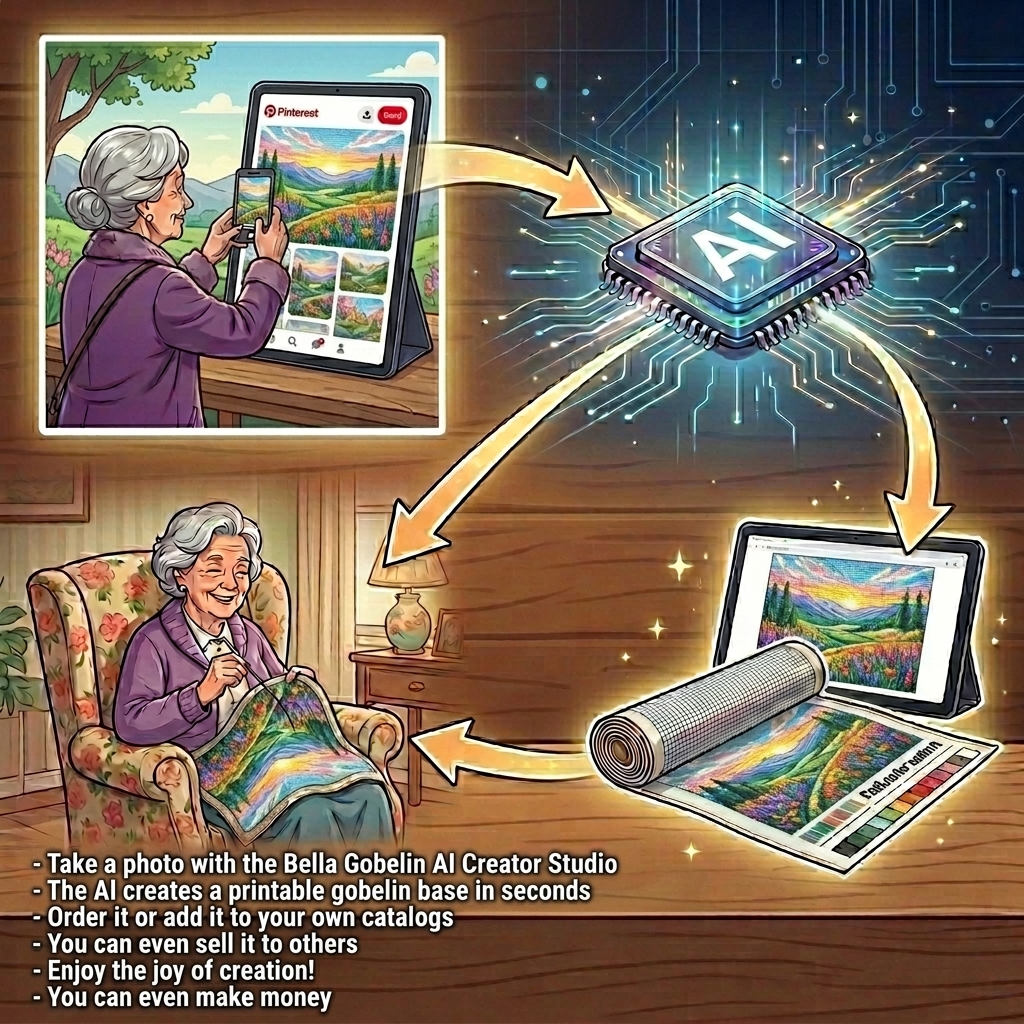 Vyfoťte obrazovku monitoru – z digitálního obrázku gobelín