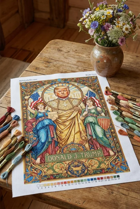 Portrét Donalda Trumpa ve stylu Art Nouveau
