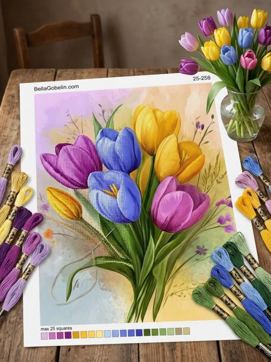 Barevné tulipány – 25-258