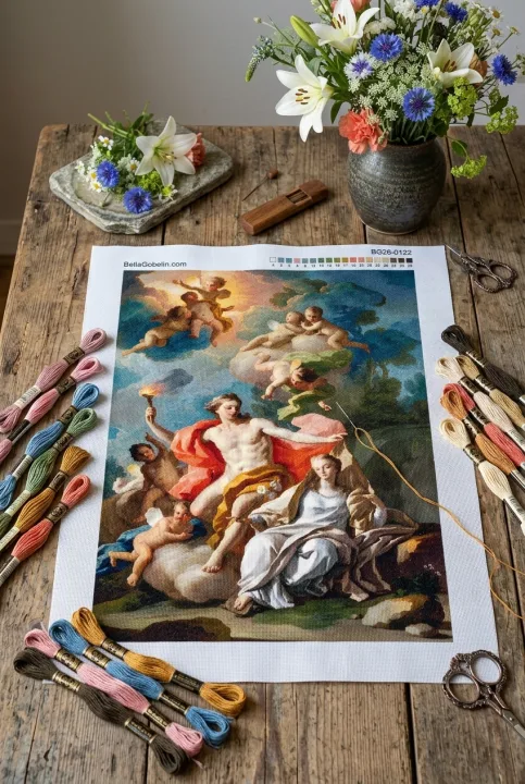 Anton Raphael Mengs - Replika obrazu Apollón, Mnémosyne a devět múz