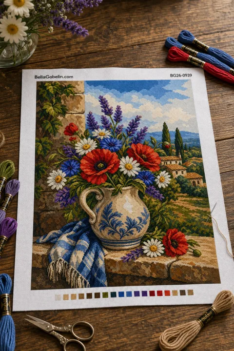 Mákový středozemní květinový bouquet