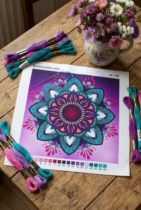 Mandala květiny detail