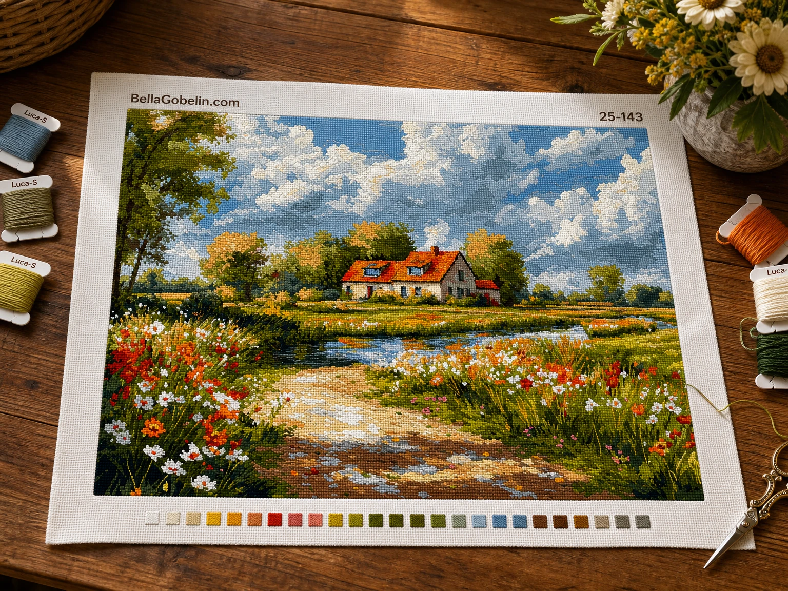 Ilustrace: Vesnická krajina