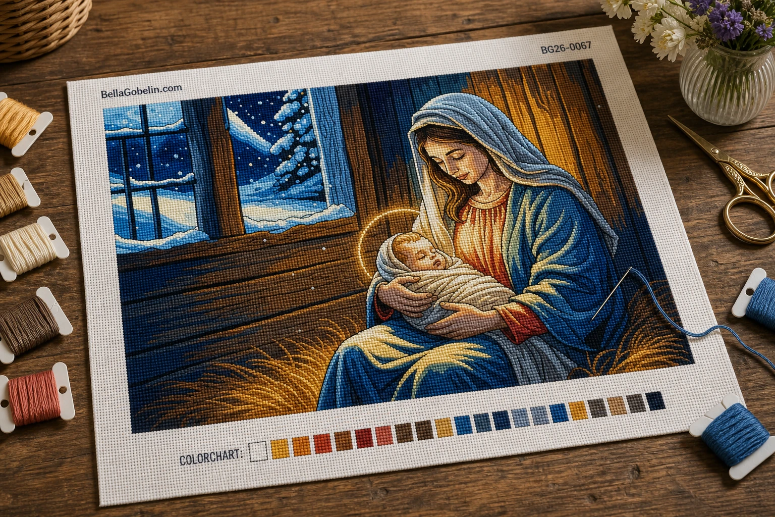 Ilustrace: Panna Maria s malým Ježíškem