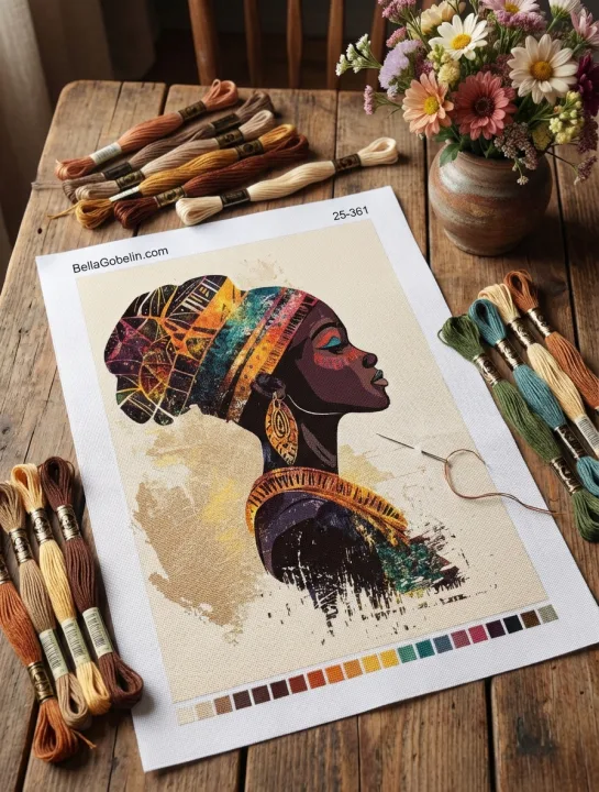 Africká žena profilový portrét