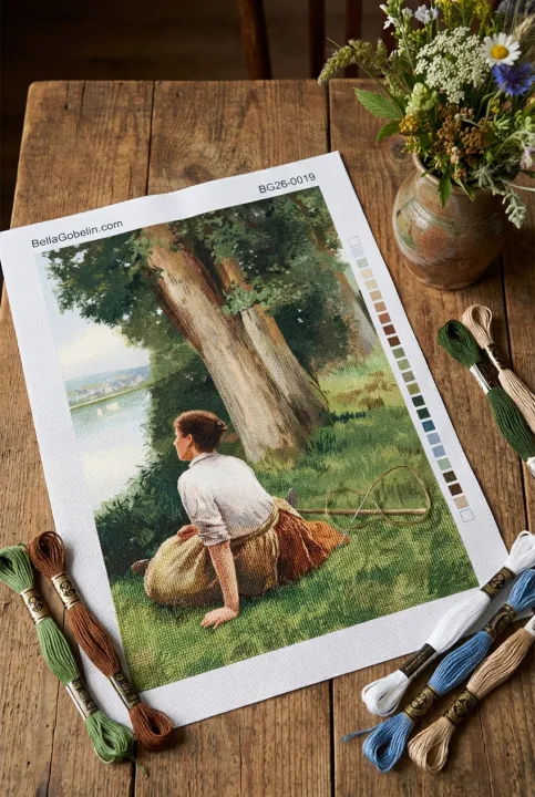 Stíl Stéphanie Devaux v needlepoint tapisériích