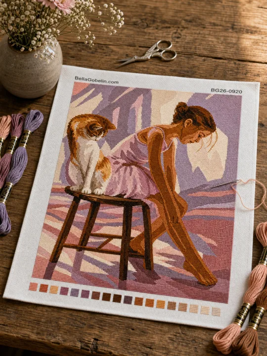 Balerína holčička s kočičkou