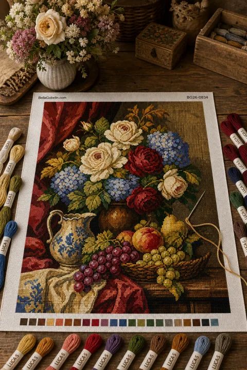 Starobylá stylizovaná zátiší gobelín