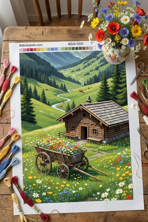 Alpská krajina s rozkvetlou loukou – BG26-0230