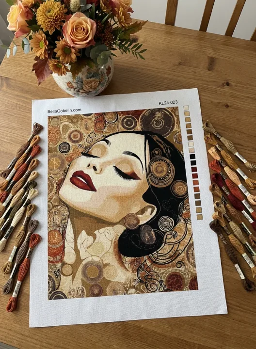 Portrét Coco Chanel ve stylu Klimta