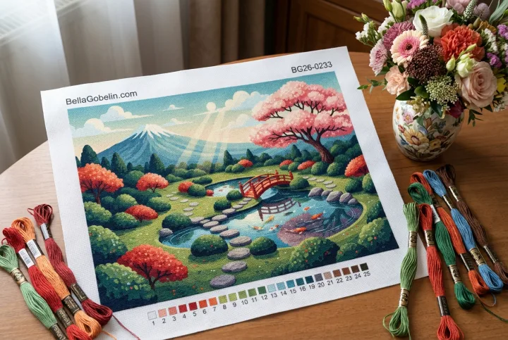Japonská zahrada s kapry koi
