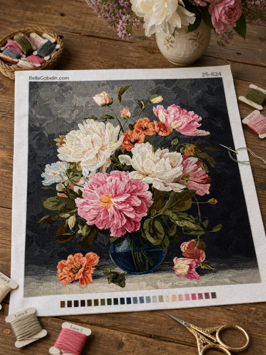 Pohádkový věneček s páskám z pivoníí – 25-624
