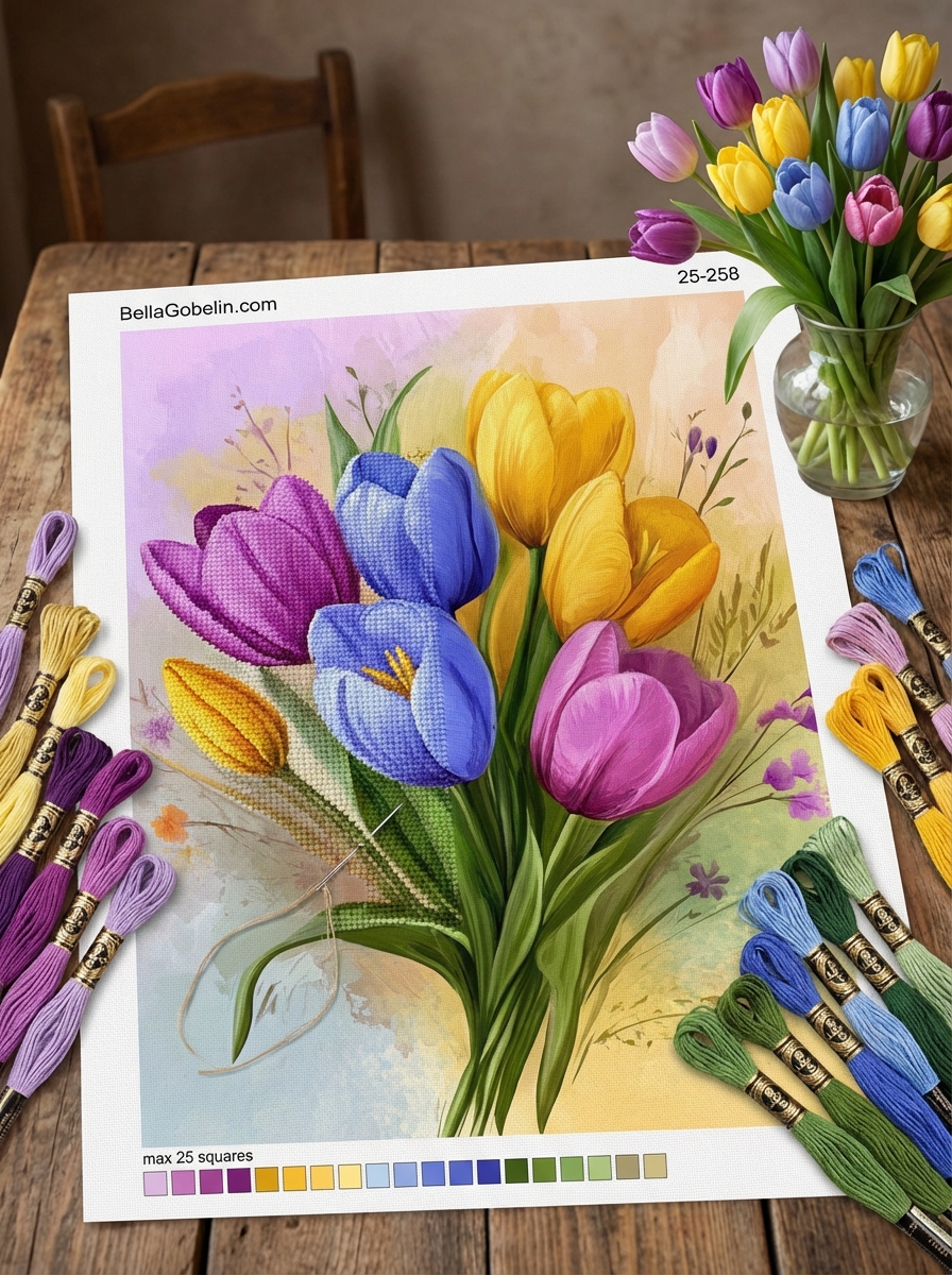 Barevné tulipány – 25-258