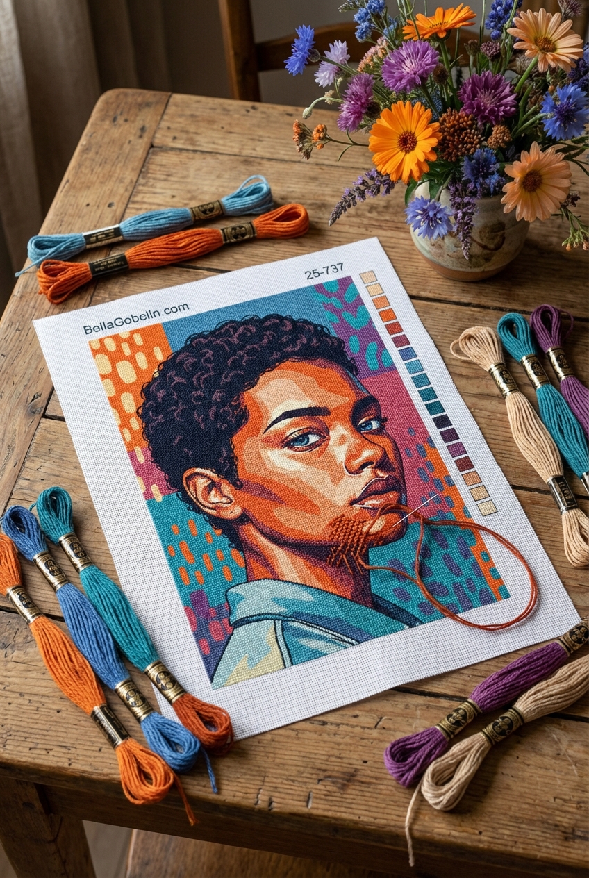 Krásná africká dívka s modrýma očima