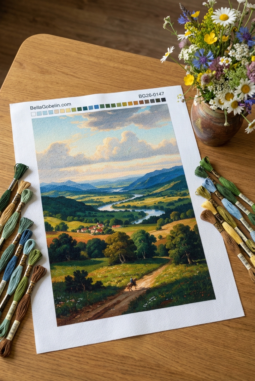 Idylická krajina s řekou