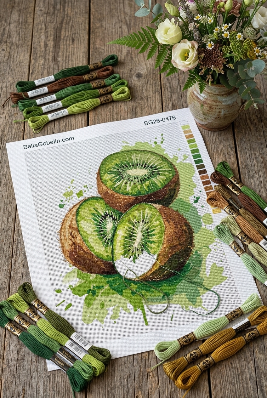 Čerstvé kiwi ve stylu akvarelu