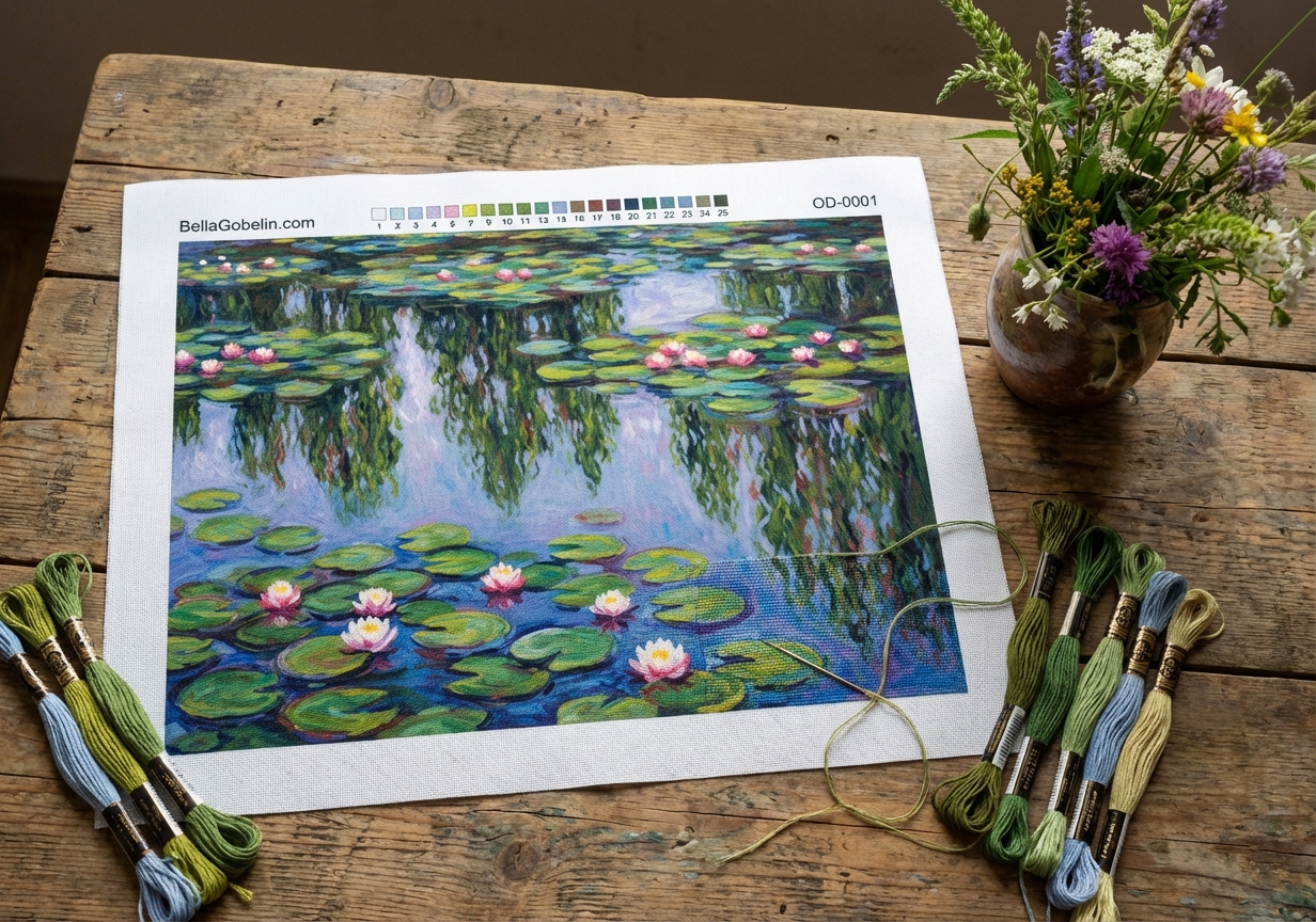 Zahrada vodních lilies tapisérie