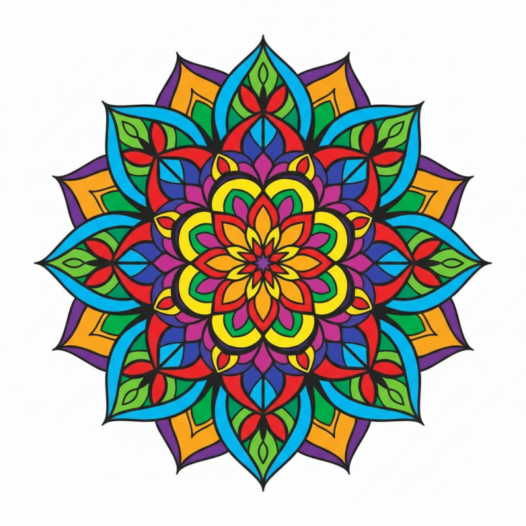 Színes mandalakör, virágos minta – BG26-0279
