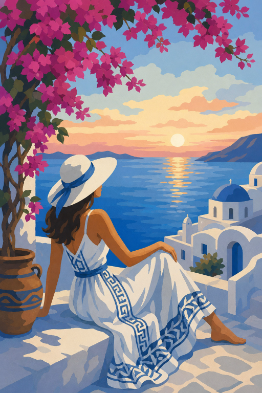 Mediterrán női életkép
