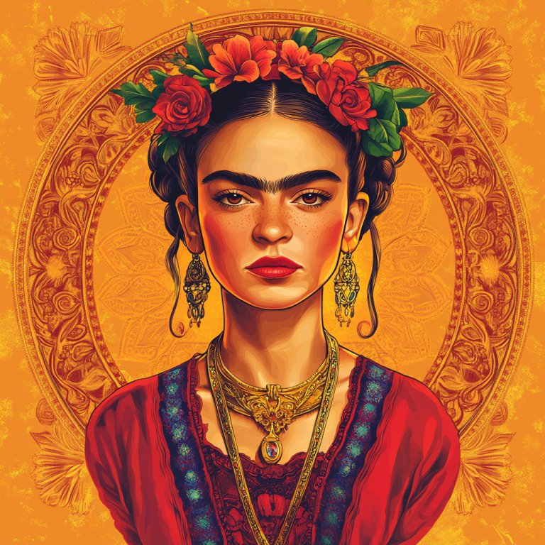 Frida Kahlo portré Alphonse Mucha stílusban – FR24-014