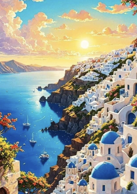 Západ slunce na Santorini