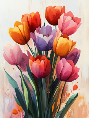 Barevné tulipány – 25-503