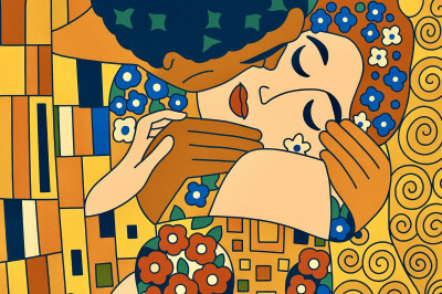 Klimt - Polibek, replika z roku 2025