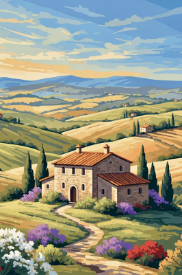 Toskánský krajinný gobelin