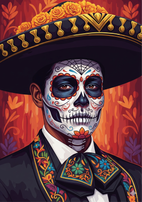 Seriál mexických portétů k příležitosti Halloweenu – 25-809