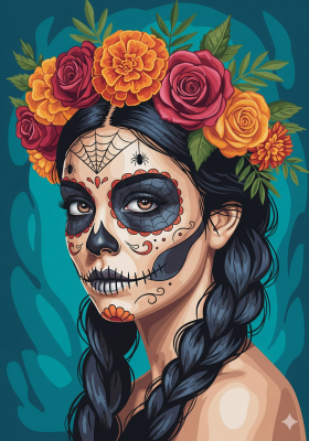 Seriál mexických portétů k příležitosti Halloweenu – 25-825