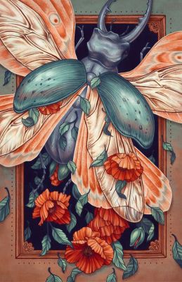 Brouk - ve stylu Alphonse Mucha