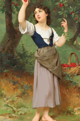 Replika obra Émile Munier - Sběrač třešní
