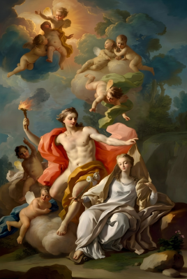 Anton Raphael Mengs - Replika obrazu Apollón, Mnémosyne a devět múz
