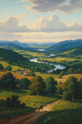 Idylická krajina s řekou