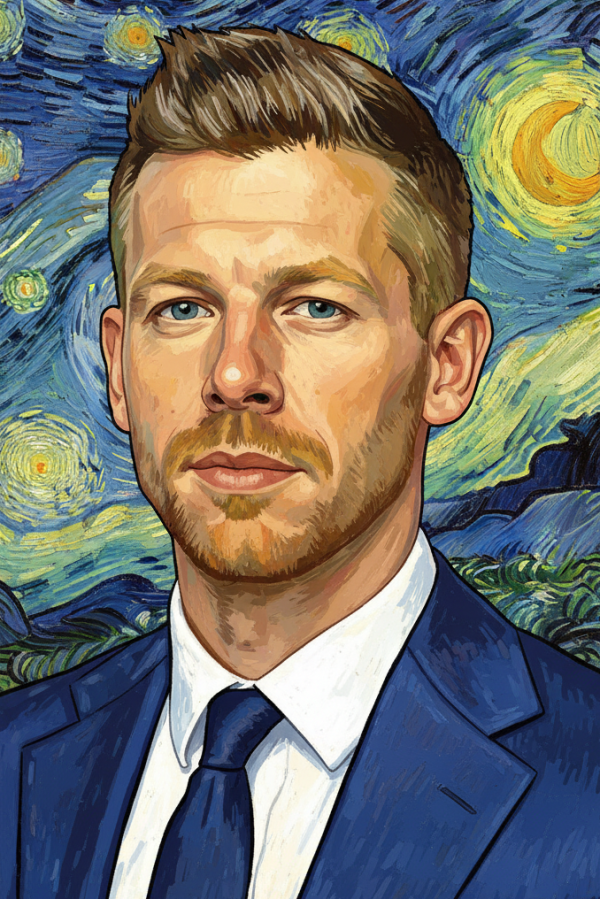 Portrét ve stylu Van Gogha