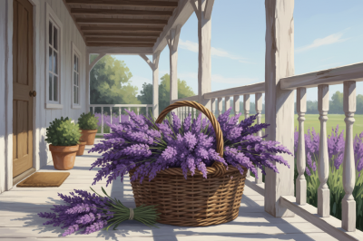Levandulový košík na verandě – BG26-0265