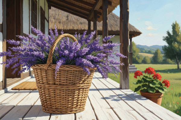 Levandulový košík na verandě – BG26-0267