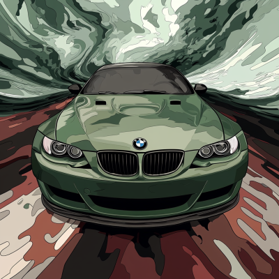 Autoportrét: zelené BMW