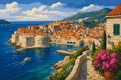 Panorama pobřeží Dubrovníku