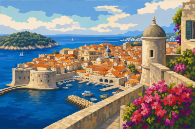 Panorama přístavu Dubrovník