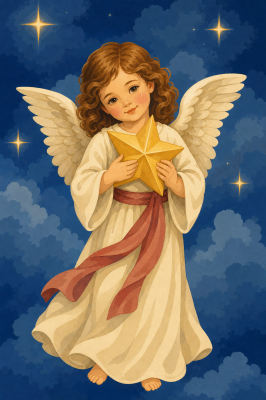 Vánoční anděl se zlatou hvězdou