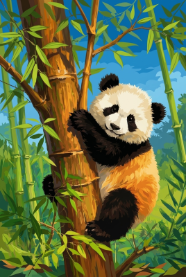 Panda v bambusovém lese