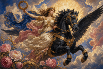 Pegasus v měsíčním světle