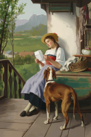 Théodore Gérard - Replika obrazu s vyšíváním gobelínu