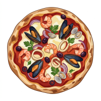 Pizza s mořskými plody