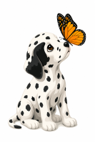 Štěňátko a motýl