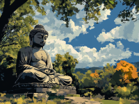 Buddhova kamenná socha