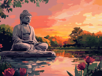 Budha socha u jezera
