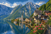 Hallstatt na břehu alpského jezera