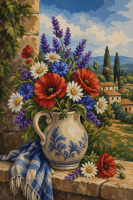 Mákový středozemní květinový bouquet